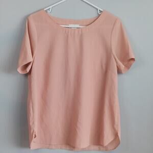 EUC Adrienne Vittadini Rose Short Sleeve Top Size L